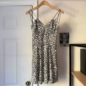 FINN black and white polka dot silk sleeveless mini dress